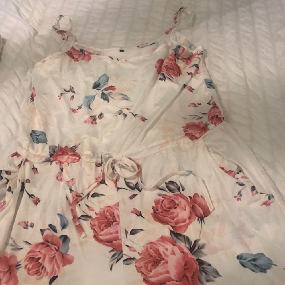 Floral Tank Wide Leg Super Soft Cotton Lightweight Jumpsuit Size XL - Picture 2 of 3
